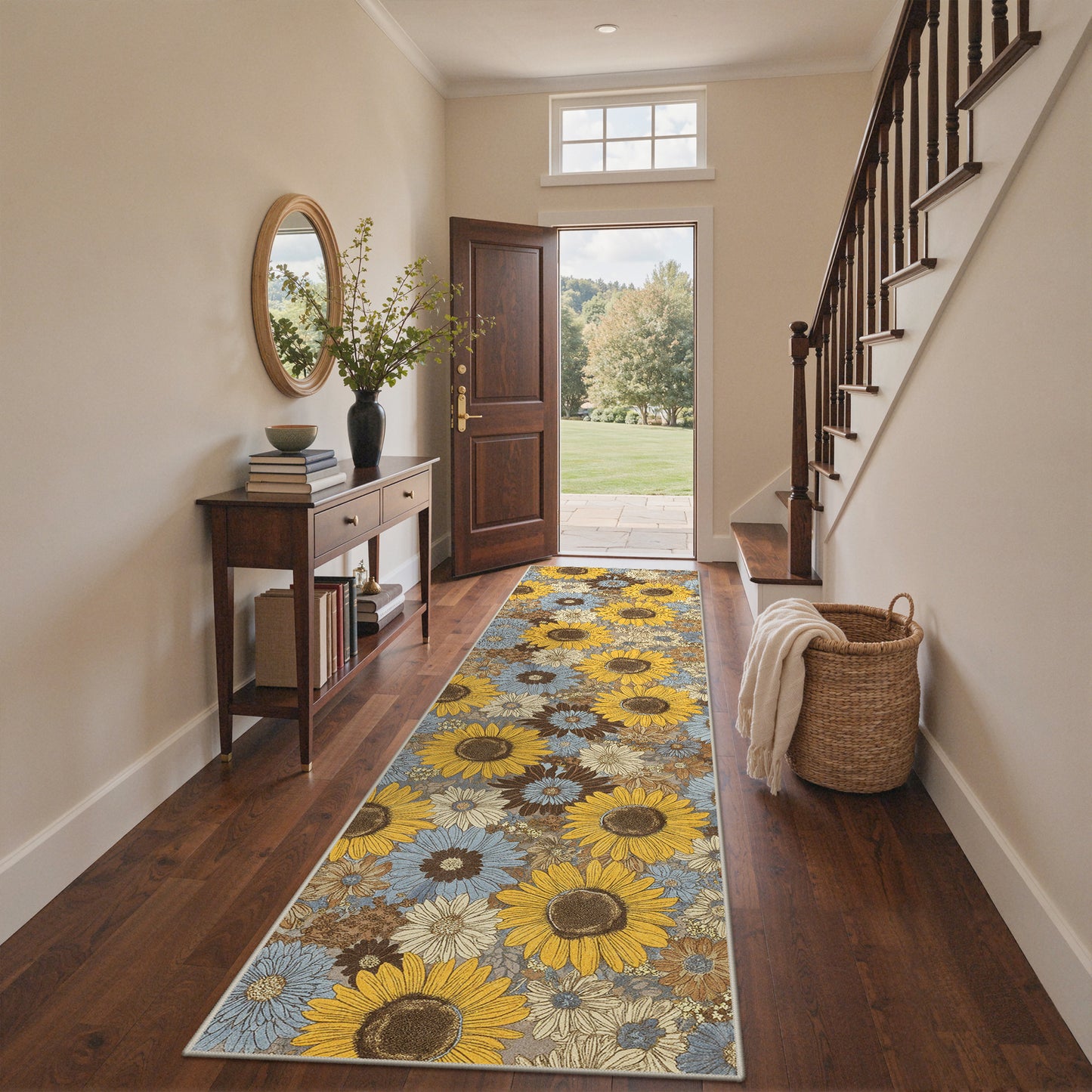 KUETH  Area Rugs Machine Washable Rugs for Living Room, Non Slip Throw Rug with Rubber Backing, Rug for Entryway、Bedroom、Kitchen、Floor and Dining Room