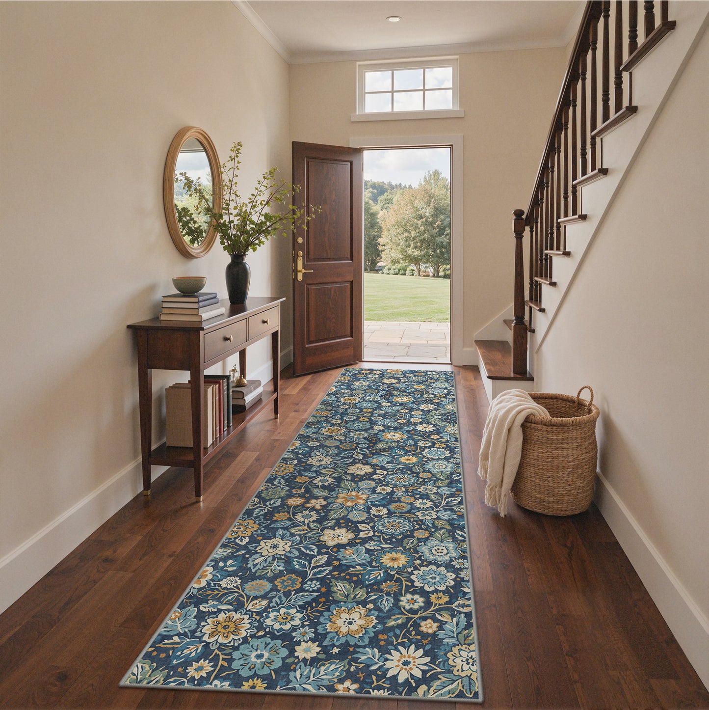 KUETH  Area Rugs Machine Washable Rugs for Living Room, Non Slip Throw Rug with Rubber Backing, Rug for Entryway、Bedroom、Kitchen、Floor and Dining Room