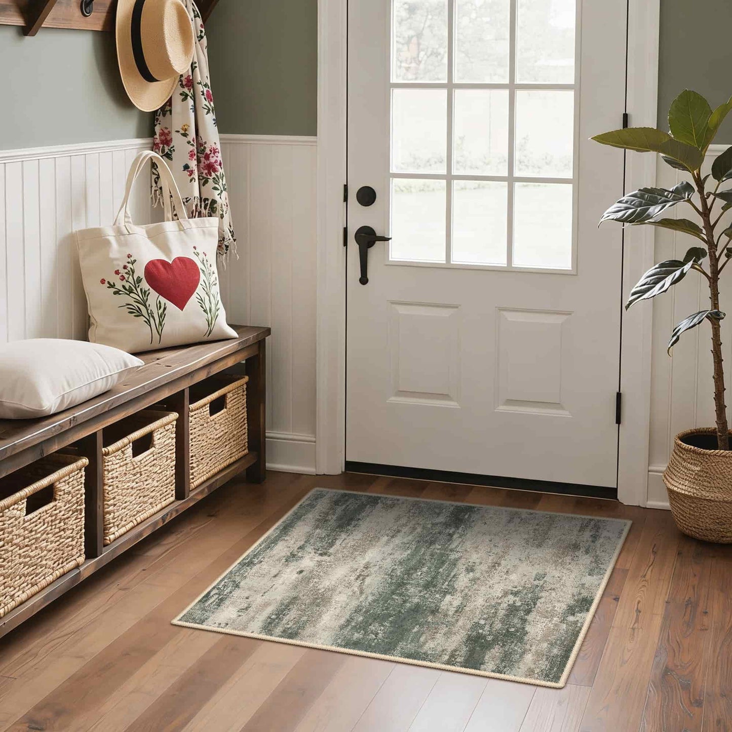 KUETH Area Rug 2×3 for Hallway Kitchen Indoor, Machine Washable Rug, Area Rugs for Living Room，Abstract Soft Area Rug, Non-Slip Rug, Bedroom, Kitchen, Dinning Room