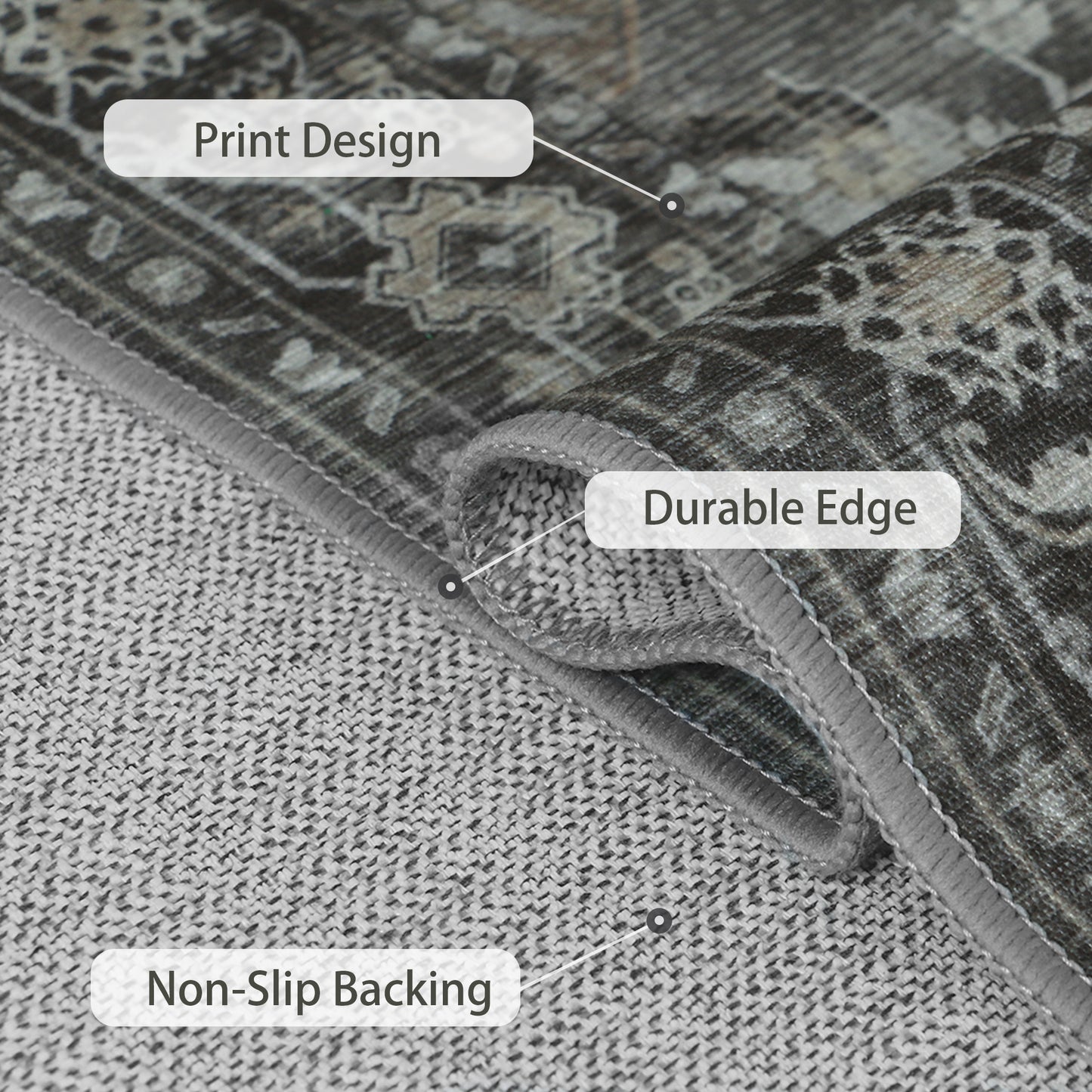 KUETH Protective Flooring Office Chair Mat for Hardwood Floor and Tile Floor, Heavy Duty Desk Chair Mat for Carpets, Anti Slip Office Floor Mats for Rolling Chairs, Low Pile Under Desk Rug