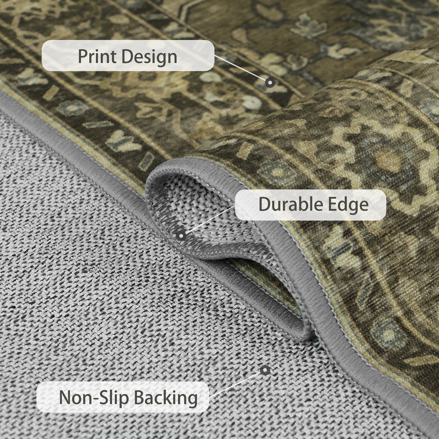 KUETH Protective Flooring Office Chair Mat for Hardwood Floor and Tile Floor, Heavy Duty Desk Chair Mat for Carpets, Anti Slip Office Floor Mats for Rolling Chairs, Low Pile Under Desk Rug