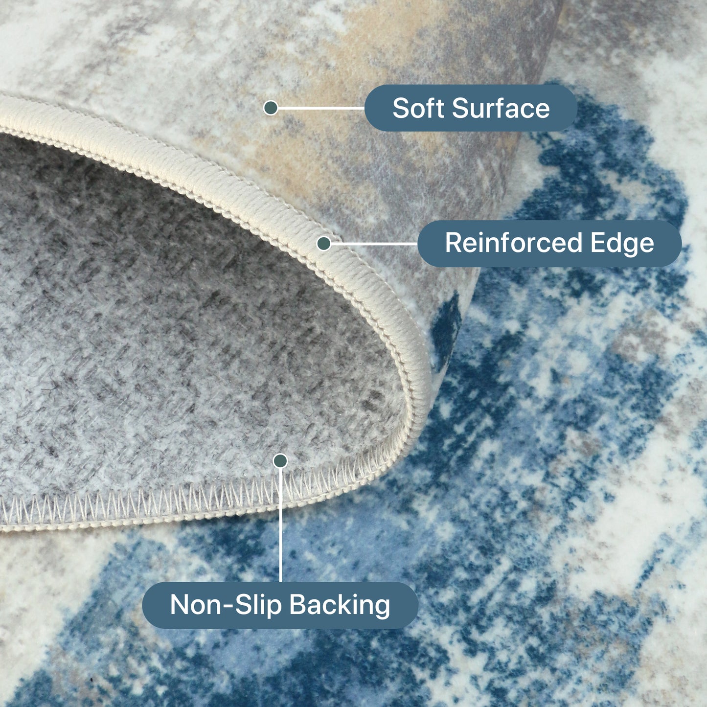 KUETH Kitchen Mats for Floor,Sets of 3 Non Slip Washable Abstract Kitchen Rugs 20"x32"+20"x48"+20"x59", Kitchen Runner Rug with Waterproof for Hallway, Laundry, Bathroon and Bedroom