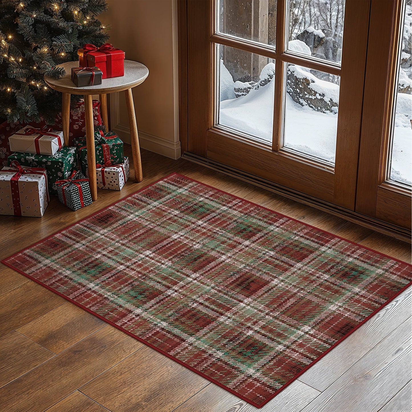 KUETH 2×3 Christmas Area Rug Indoor Kitchen, Christmas Rugs for Living Room,Machine Washable Rug,Printed Holiday Decor, Non-Slip Rug, Bedroom, Dinning Room