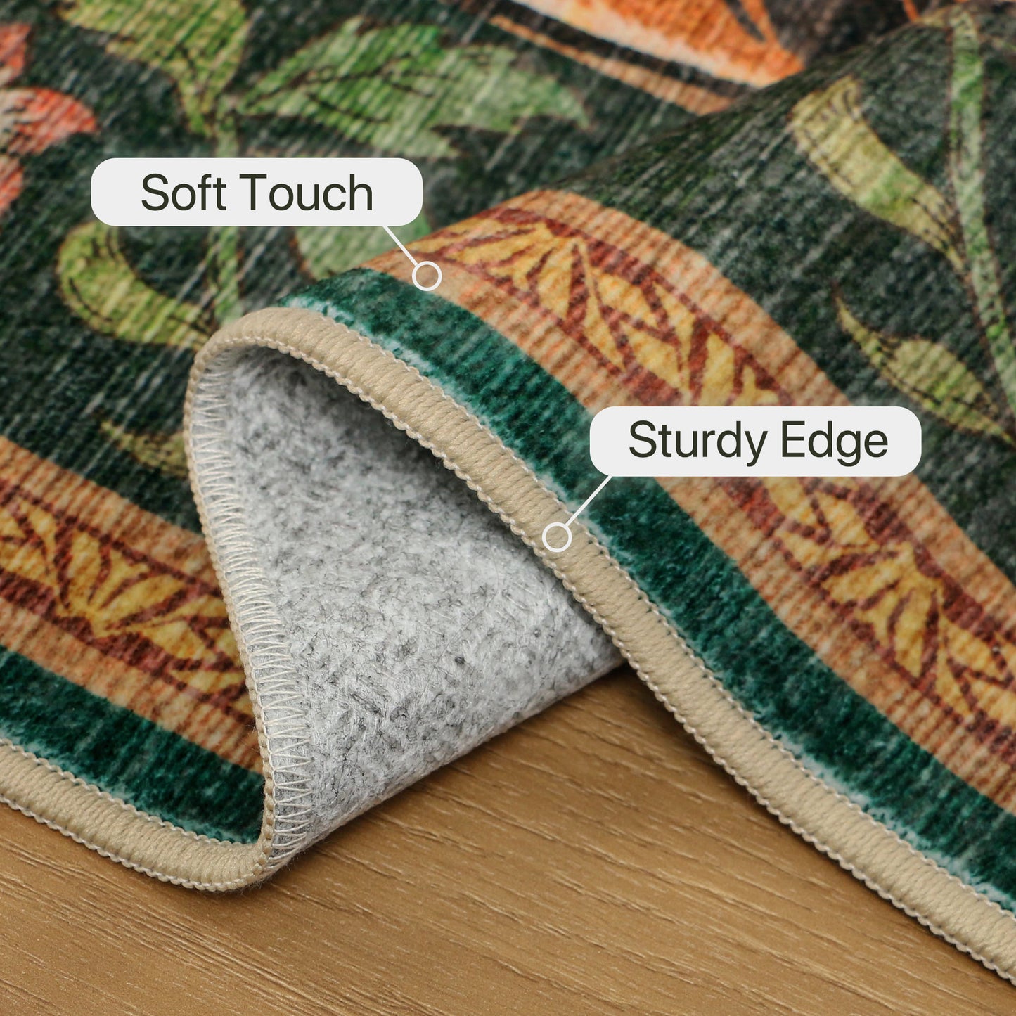 KUETH 5'x7' Tiger Area Rugs for Living Room, Non Slip Machine Washable Vintage Boho Rug, Low Pile Print Rug for Bedroom Dining Room Home Office