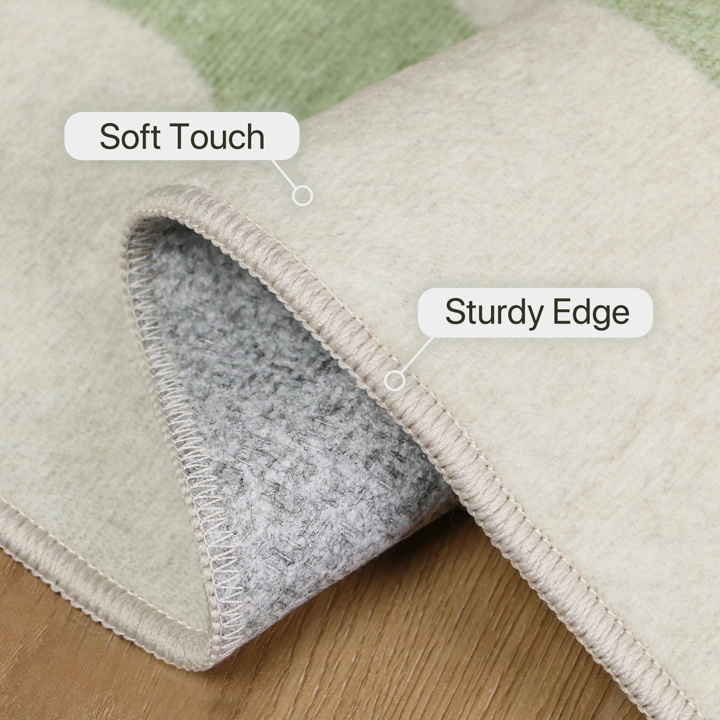 KUETH 3X5 Area Rugs Machine Washable Rugs for Living Room, Non Slip Throw Rug with Rubber Backing, Green Rug for Entryway、Bedroom、Kitchen、Floor and Dining Room