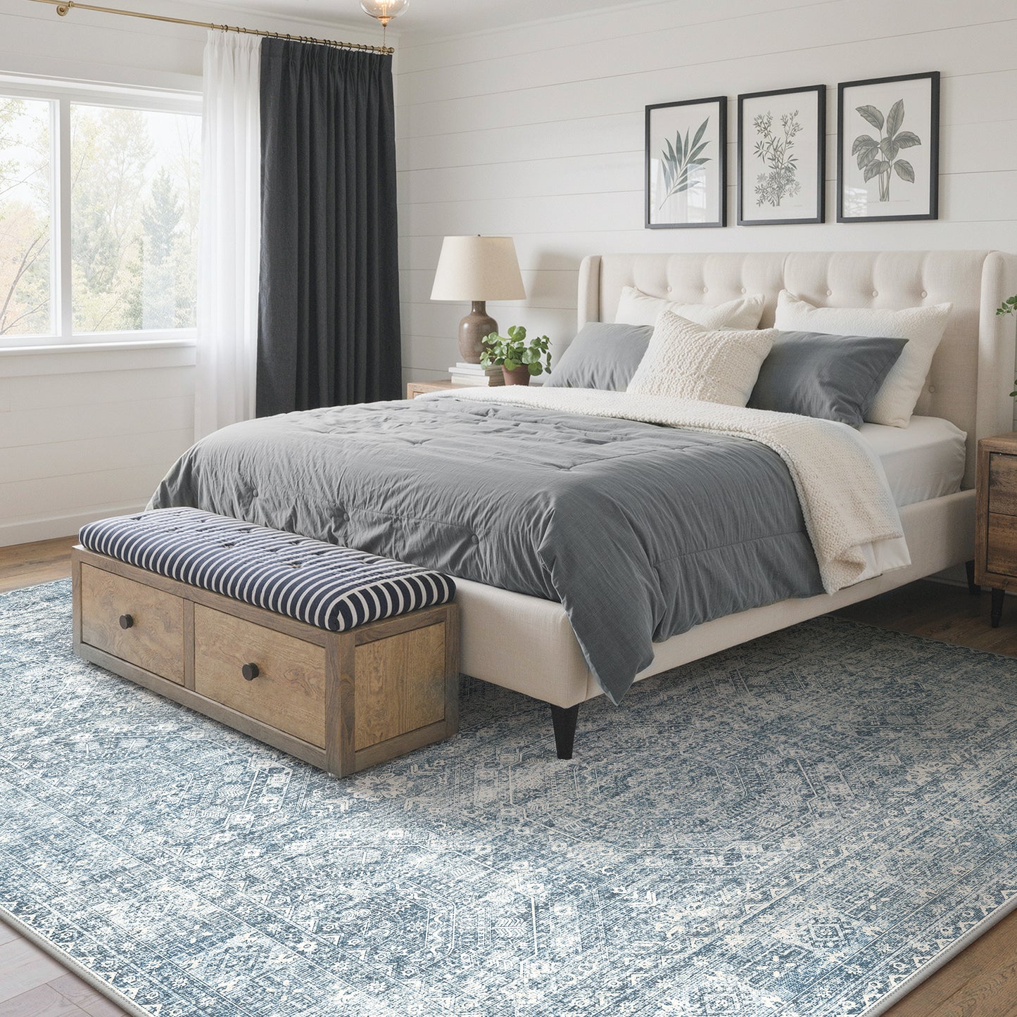KUETH  Area Rugs Machine Washable Rugs for Living Room, Non Slip Throw Rug with Rubber Backing, Rug for Entryway、Bedroom、Kitchen、Floor and Dining Room