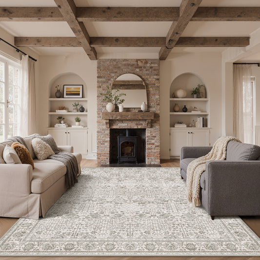 KUETH  Area Rugs Machine Washable Rugs for Living Room, Non Slip Throw Rug with Rubber Backing, Rug for Entryway、Bedroom、Kitchen、Floor and Dining Room