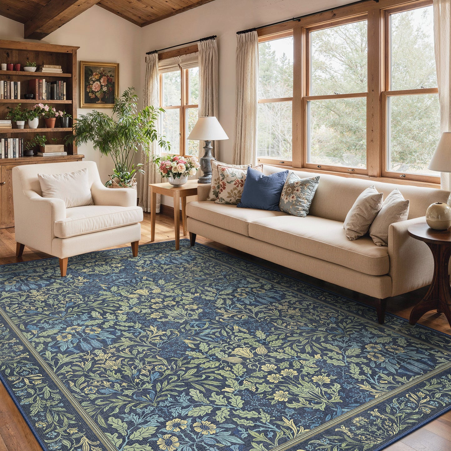 KUETH  Area Rugs Machine Washable Rugs for Living Room, Non Slip Throw Rug with Rubber Backing, Rug for Entryway、Bedroom、Kitchen、Floor and Dining Room