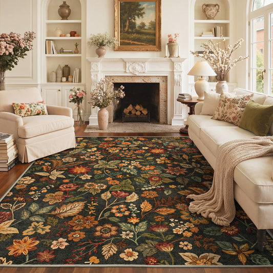 KUETH  Area Rugs Machine Washable Rugs for Living Room, Non Slip Throw Rug with Rubber Backing, Rug for Entryway、Bedroom、Kitchen、Floor and Dining Room
