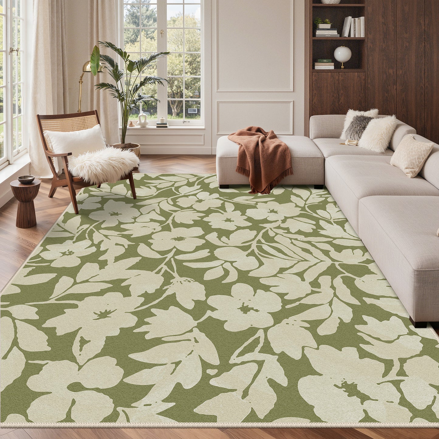KUETH  Area Rugs Machine Washable Rugs for Living Room, Non Slip Throw Rug with Rubber Backing, Rug for Entryway、Bedroom、Kitchen、Floor and Dining Room