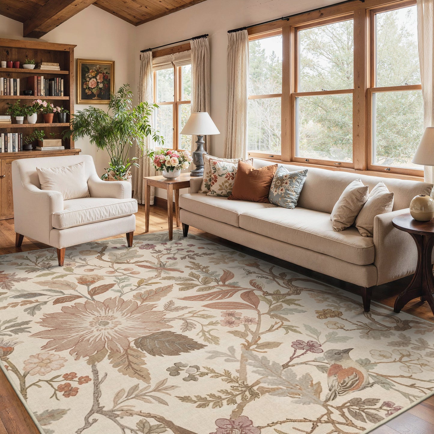 KUETH  Area Rugs Machine Washable Rugs for Living Room, Non Slip Throw Rug with Rubber Backing, Rug for Entryway、Bedroom、Kitchen、Floor and Dining Room