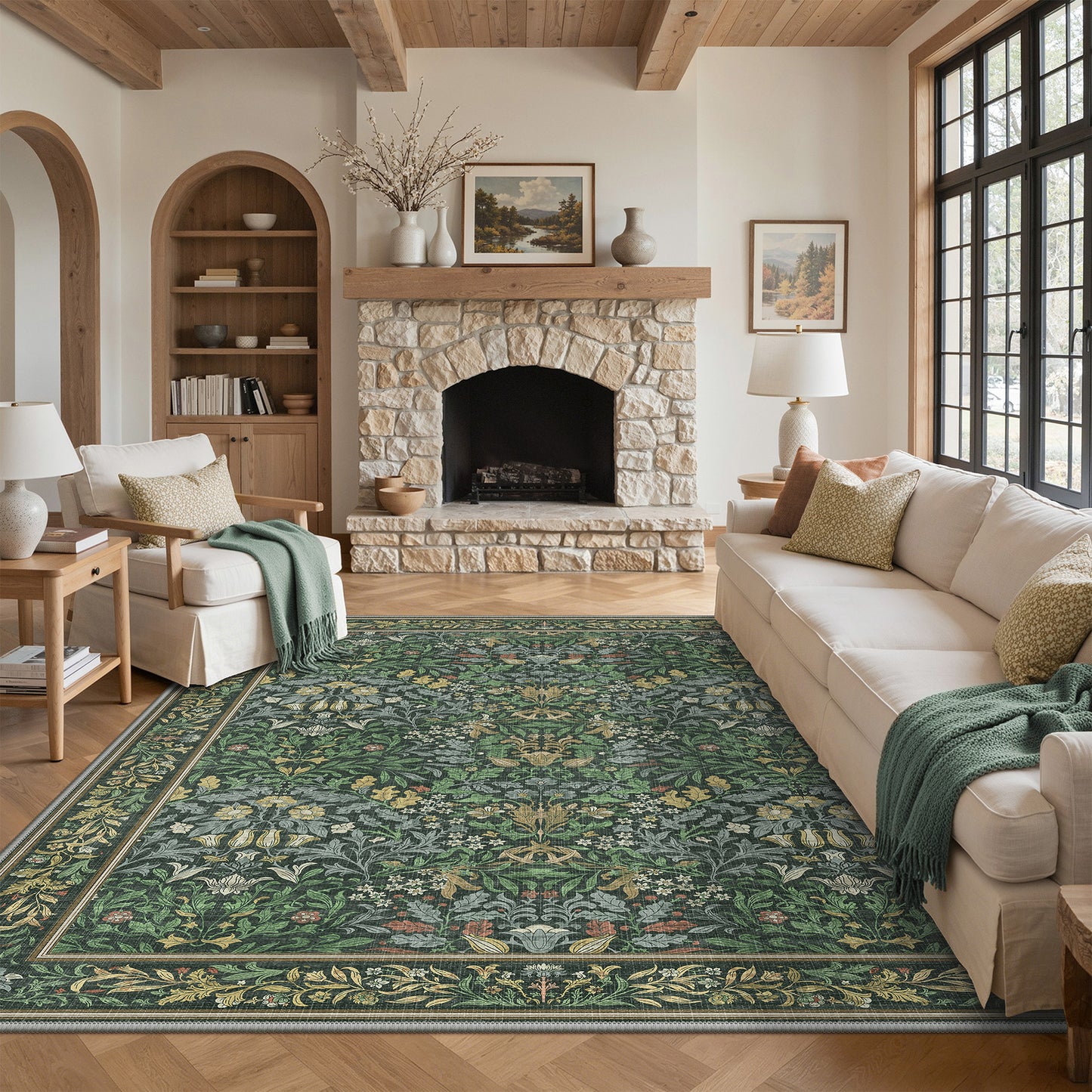 KUETH  Area Rugs Machine Washable Rugs for Living Room, Non Slip Throw Rug with Rubber Backing, Rug for Entryway、Bedroom、Kitchen、Floor and Dining Room