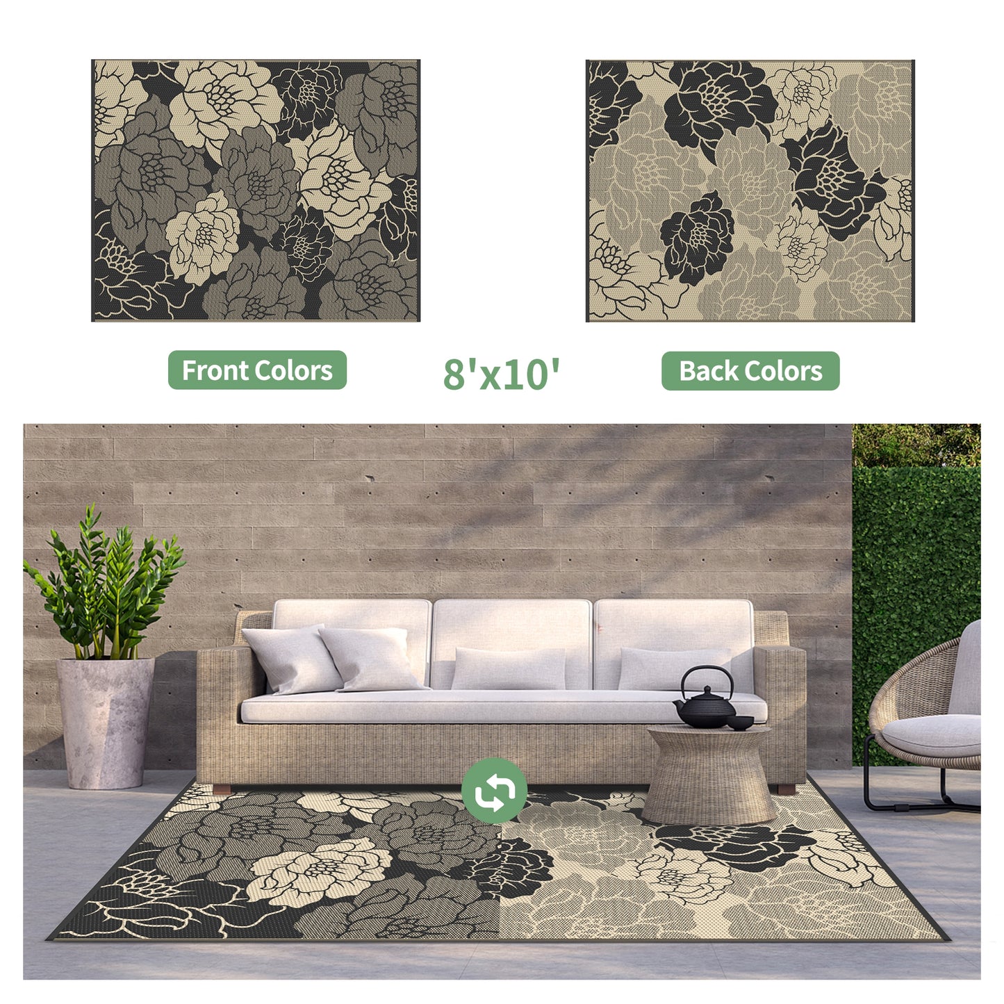 https://www.walmart.com/ip/KUETH-8-x-10-Outdoor-Rug-Plastic-Waterproof-Outside-Foldable-Flower-Mat-UV-Resistant-Patio-RV-Deck-Carpet-BLACK-BEIGE/18246812550