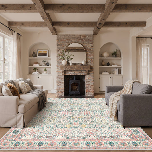 KUETH  Area Rugs Machine Washable Rugs for Living Room, Non Slip Throw Rug with Rubber Backing, Rug for Entryway、Bedroom、Kitchen、Floor and Dining Room