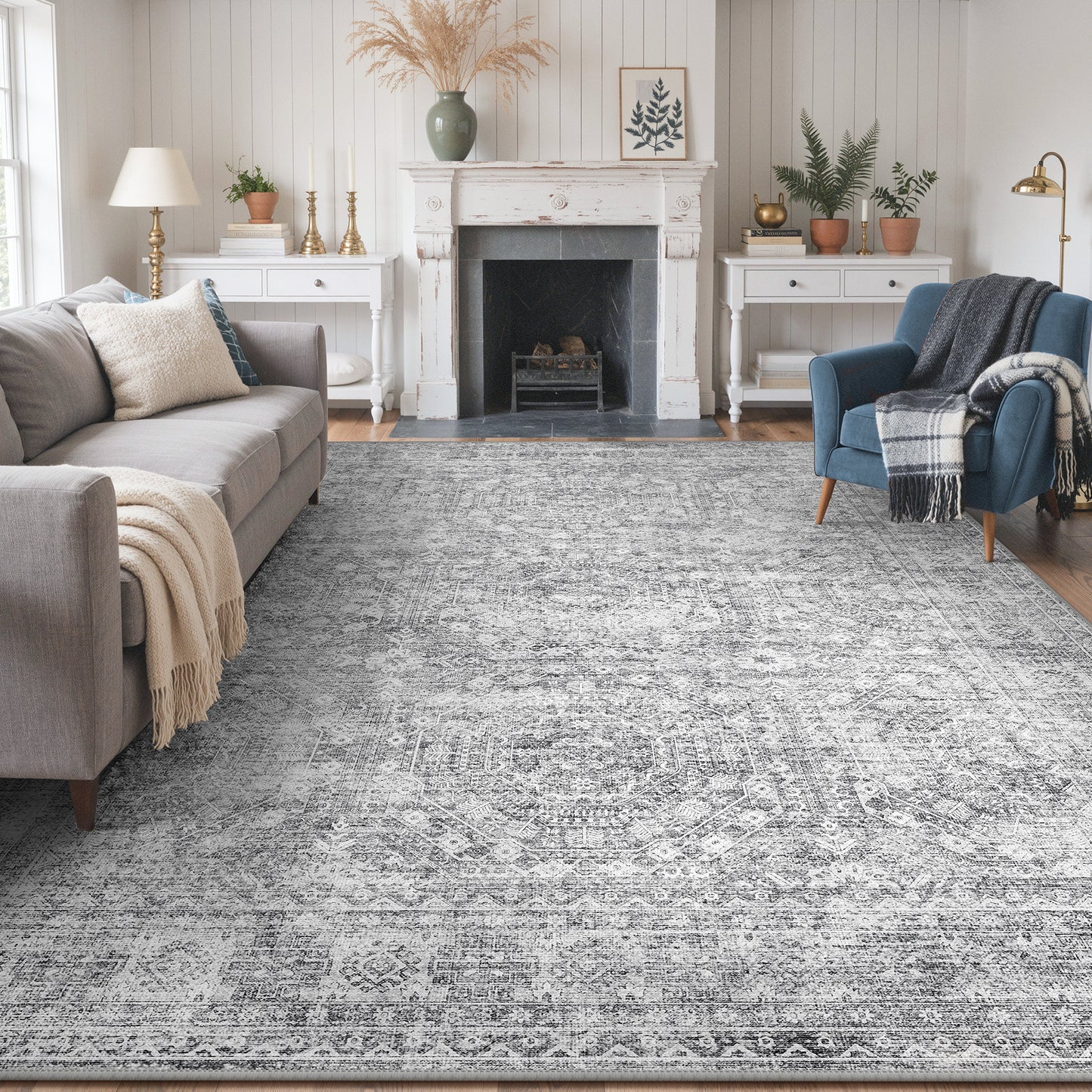 KUETH  Area Rugs Machine Washable Rugs for Living Room, Non Slip Throw Rug with Rubber Backing, Rug for Entryway、Bedroom、Kitchen、Floor and Dining Room