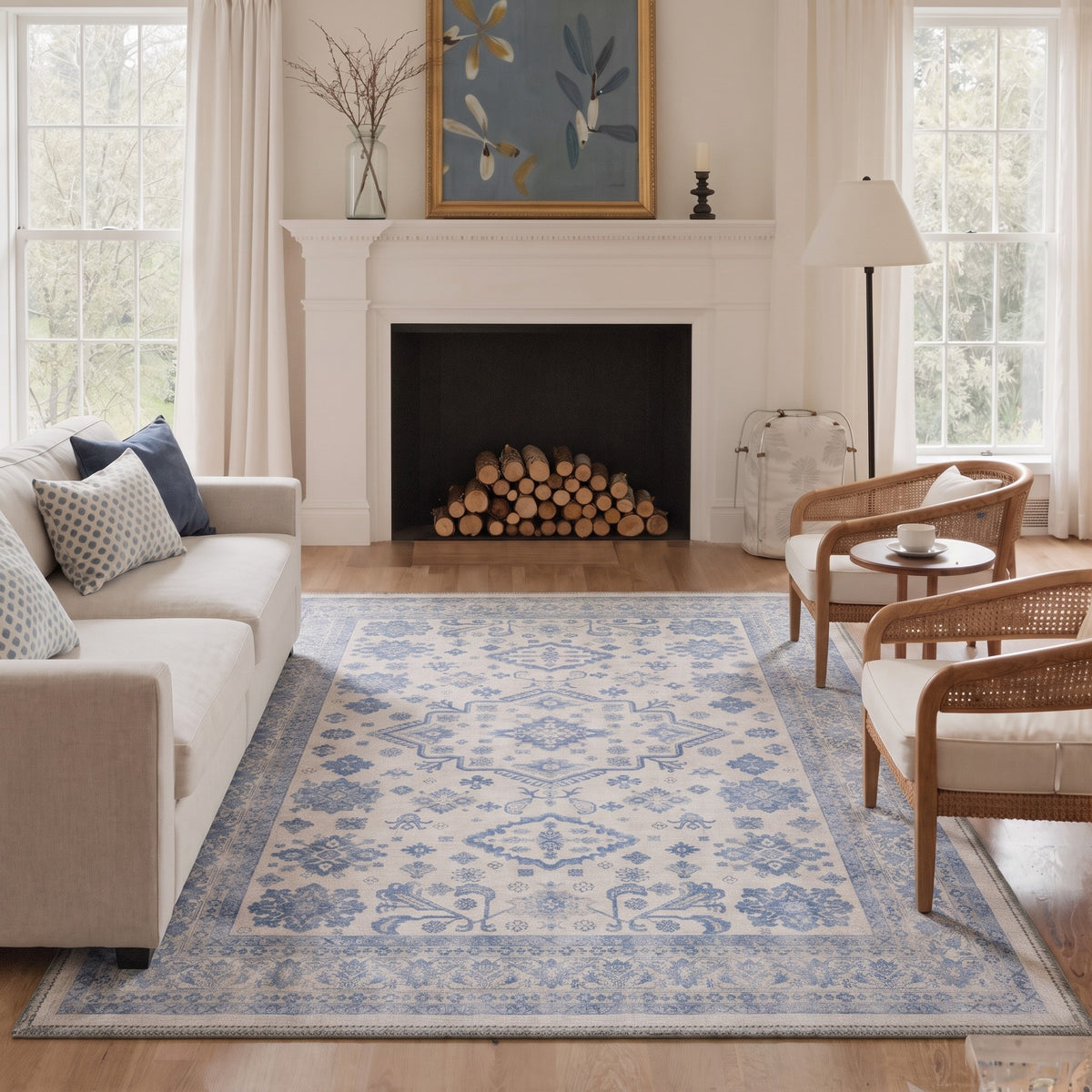 KUETH  Area Rugs Machine Washable Rugs for Living Room, Non Slip Throw Rug with Rubber Backing, Rug for Entryway、Bedroom、Kitchen、Floor and Dining Room