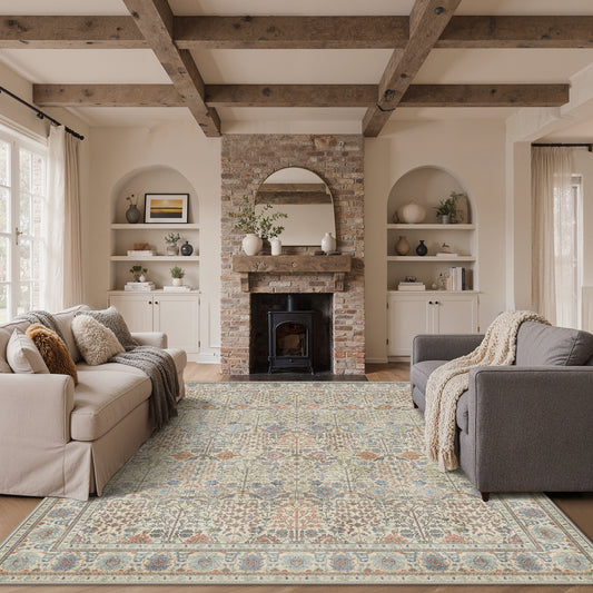 KUETH  Area Rugs Machine Washable Rugs for Living Room, Non Slip Throw Rug with Rubber Backing, Rug for Entryway、Bedroom、Kitchen、Floor and Dining Room