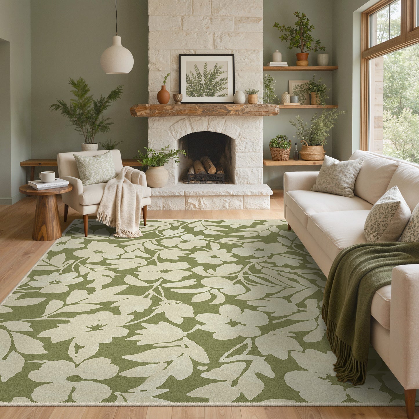 KUETH  Area Rugs Machine Washable Rugs for Living Room, Non Slip Throw Rug with Rubber Backing, Rug for Entryway、Bedroom、Kitchen、Floor and Dining Room