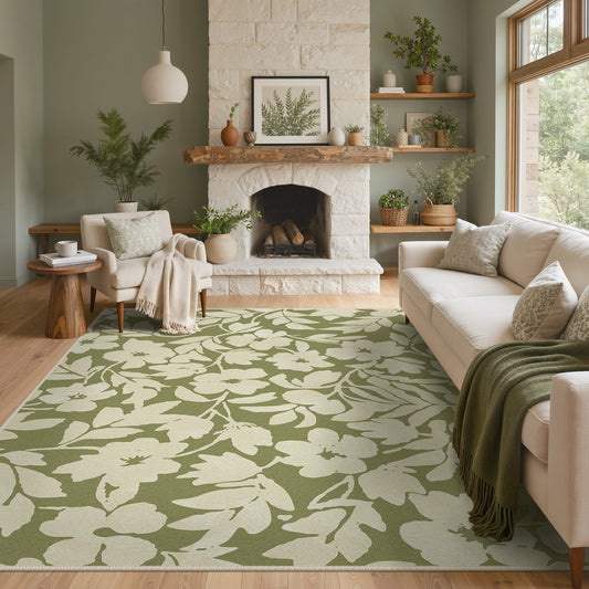 KUETH  Area Rugs Machine Washable Rugs for Living Room, Non Slip Throw Rug with Rubber Backing, Rug for Entryway、Bedroom、Kitchen、Floor and Dining Room
