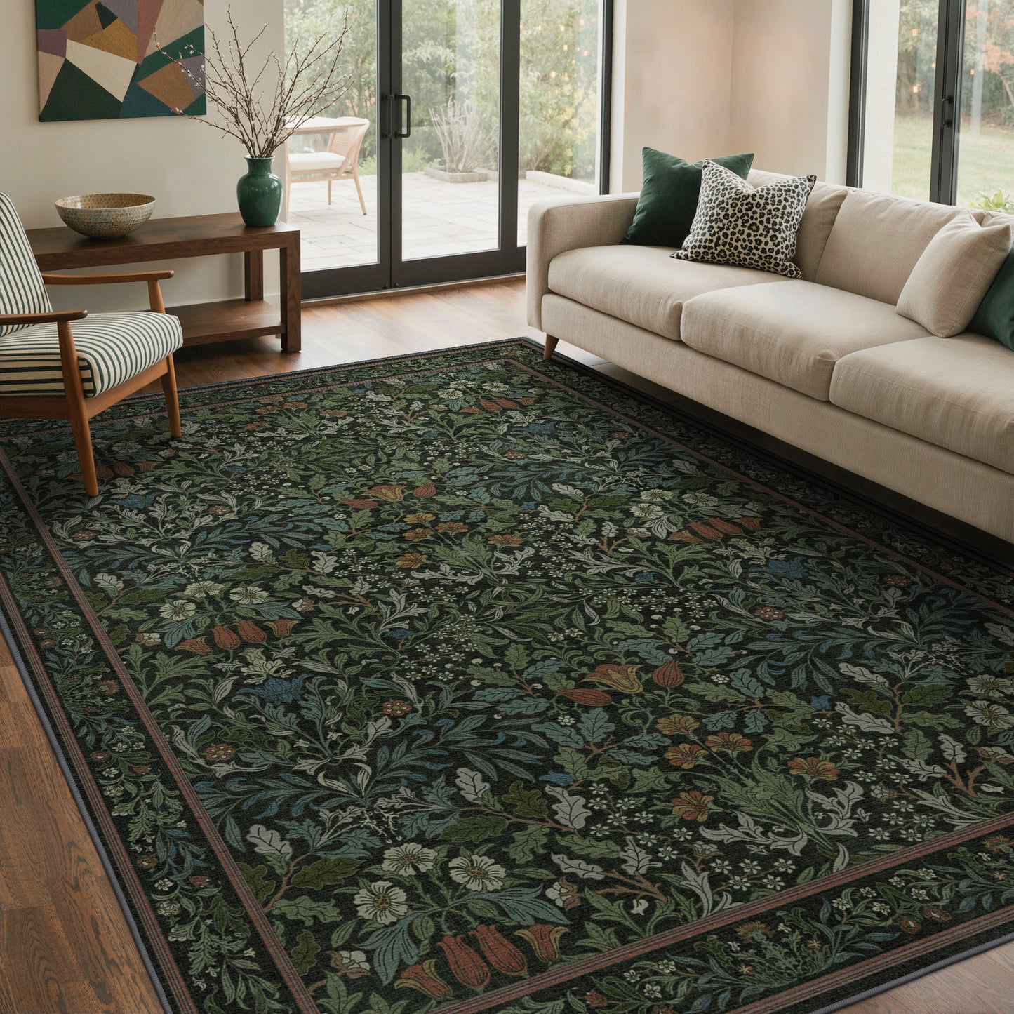 KUETH  Area Rugs Machine Washable Rugs for Living Room, Non Slip Throw Rug with Rubber Backing, Rug for Entryway、Bedroom、Kitchen、Floor and Dining Room