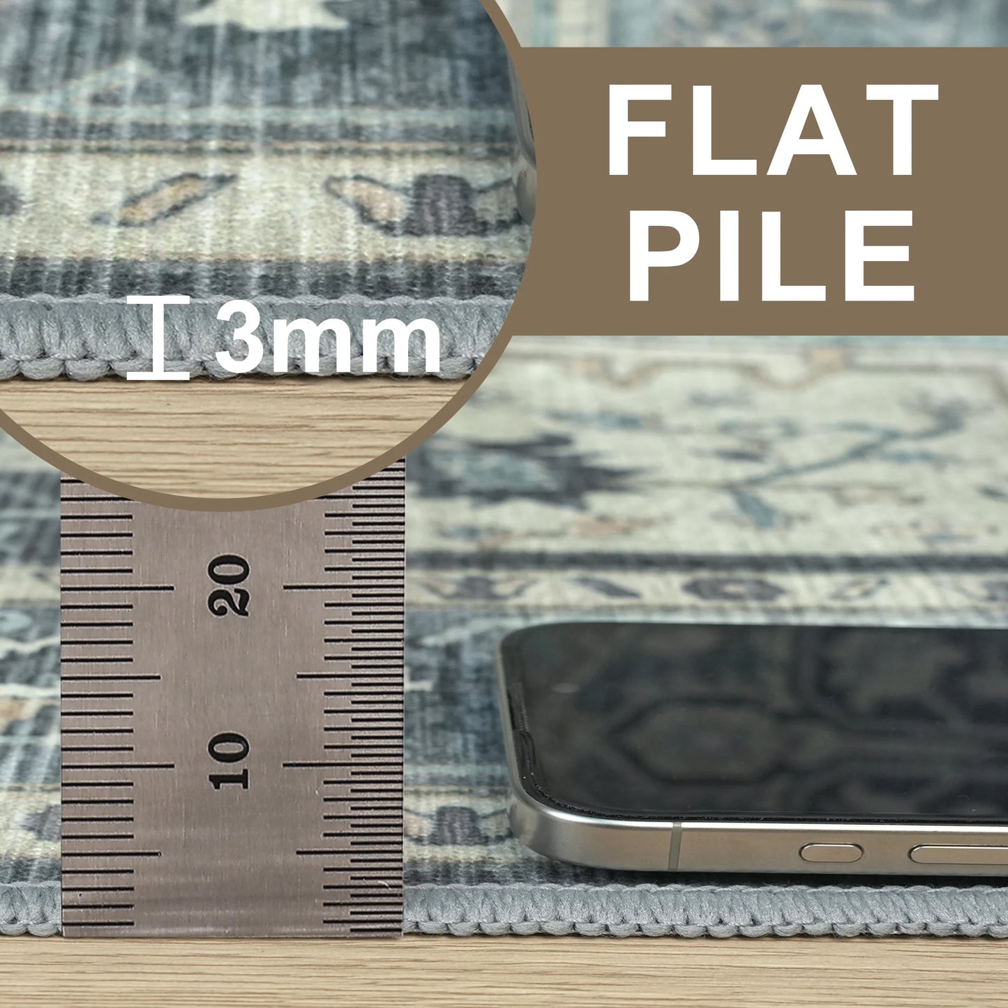 KUETH 8X10 Area Rugs for Living Room, Non Slip Machine Washable Retro Rugs, Ultra-thin Print Rug for Bedroom, Dining Room, Home Office.