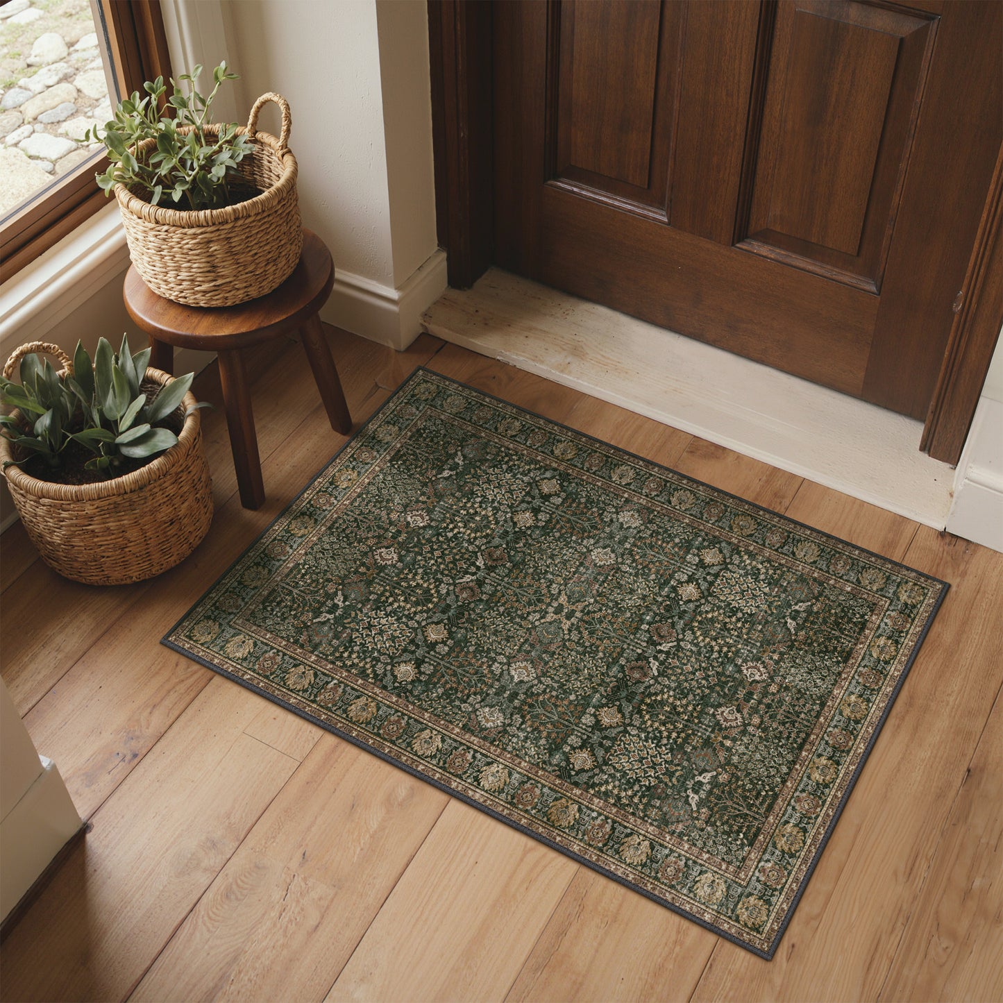 KUETH  Area Rugs Machine Washable Rugs for Living Room, Non Slip Throw Rug with Rubber Backing, Rug for Entryway、Bedroom、Kitchen、Floor and Dining Room