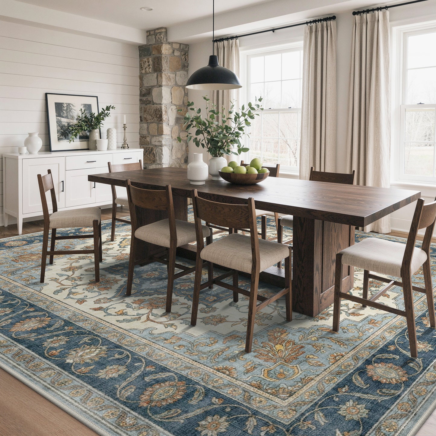 KUETH  Area Rugs Machine Washable Rugs for Living Room, Non Slip Throw Rug with Rubber Backing, Rug for Entryway、Bedroom、Kitchen、Floor and Dining Room