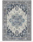 KUETH  Area Rugs for Living Room, Non Slip Machine Washable Retro Rugs, Ultra-thin Print Rug for Bedroom, Dining Room, Home Office.