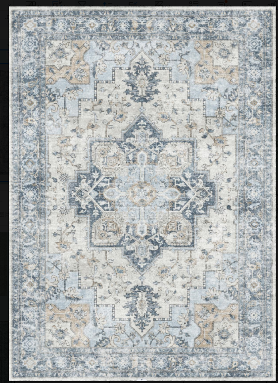 KUETH  Area Rugs for Living Room, Non Slip Machine Washable Retro Rugs, Ultra-thin Print Rug for Bedroom, Dining Room, Home Office.