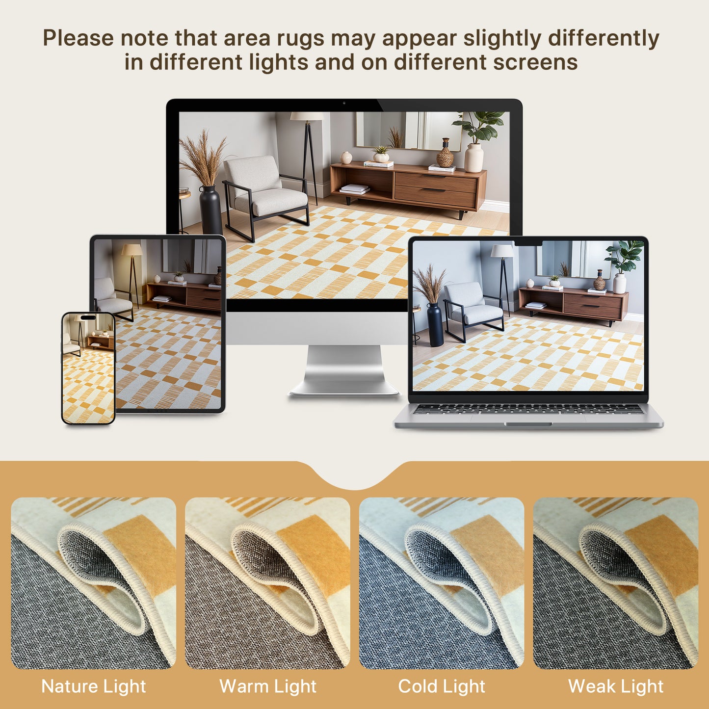 KUETH 5X7 Area Rugs Machine Washable Rugs for Living Room, Non Slip Throw Rug with Backing, Rug for Bedroom、Kitchen、Floor and Dining Room