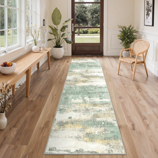 KUETH 2'x7' Area Rugs for Living Room, Non Slip Machine Washable Vintage Indoor Rug, Low Pile Print Rug for Bedroom Dining Room Home Office