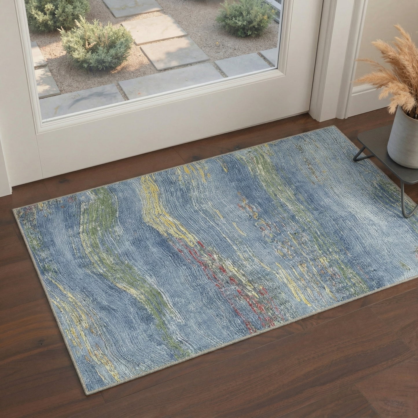 KUETH 8X10 Vintage Area Rugs Machine Washable Rugs for Living Room, Non Slip Flat Pile Rug with Rubber Backing, Boho Rug for Entryway Bedroom Dining Room Home Office