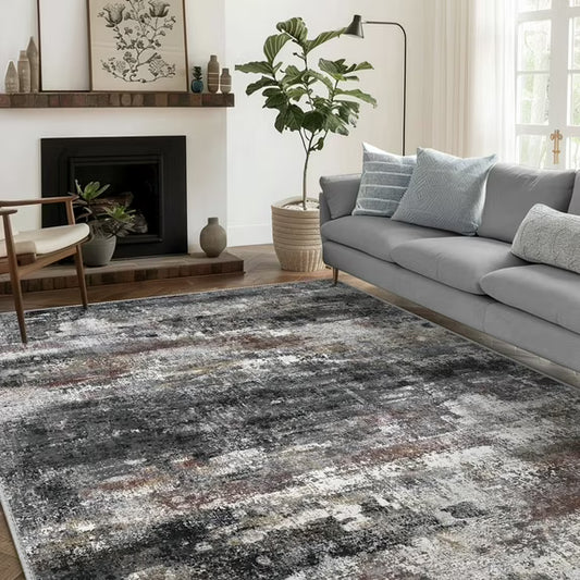 KUETH 5'x7' Area Rugs for Living Room, Non Slip Machine Washable Vintage Indoor Rug, Low Pile Print Rug for Bedroom Dining Room Home Office
