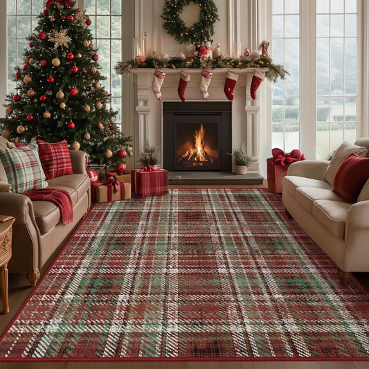 KUETH 3×5 Large Indoor Christmas Area Rug, Christmas Rugs for Living Room,Machine Washable Rug, Printed Holiday Decor, Non-Slip Rug, Bedroom, Kitchen, Dinning Room
