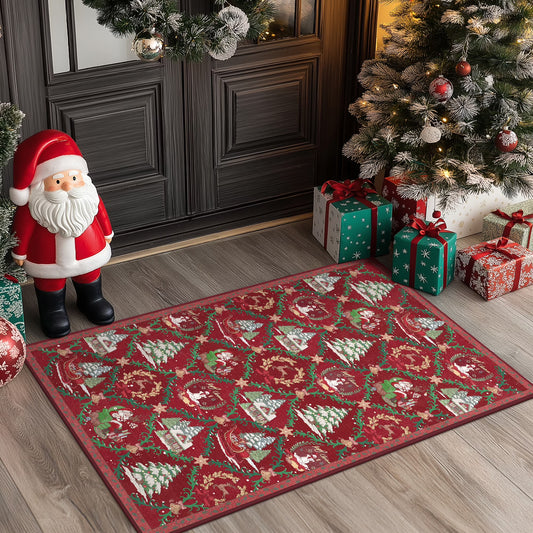 KUETH Christmas Runner Rugs 2x3 Machine Washable Non Slip Red Rugs for Kitchen,doorways and Hallway Decor