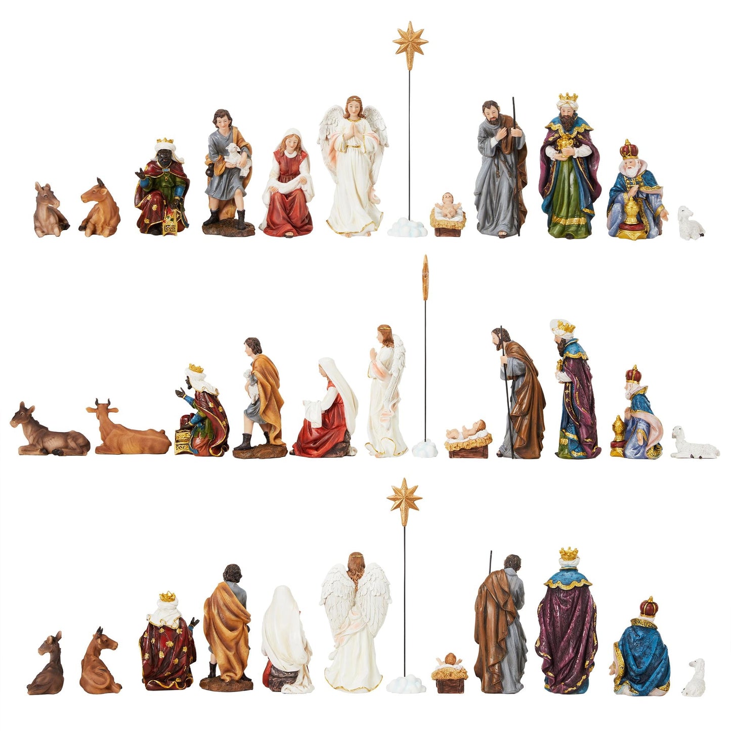 Nativity Scene Set for the Christmas Story Unique, Resin Figurine Hand-carved 10-Piece Nativity Scene for Good Quality, Holy Family Nativity with Safe Toxic and Vividy