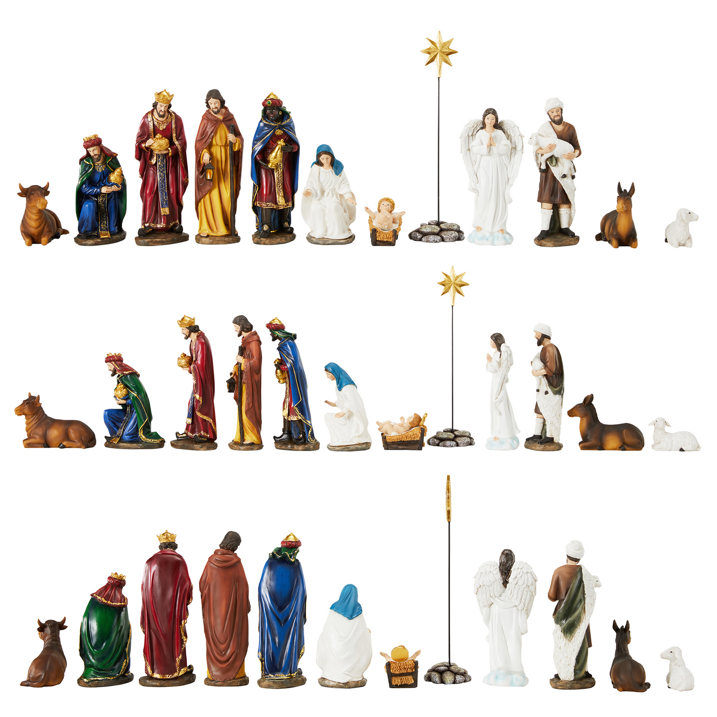 TOETOL Nativity Set Christmas Nativity Scene Indoor Holiy Family Gift Christmas Ornament Religious Decorations 13 Pieces 5.9 Inch