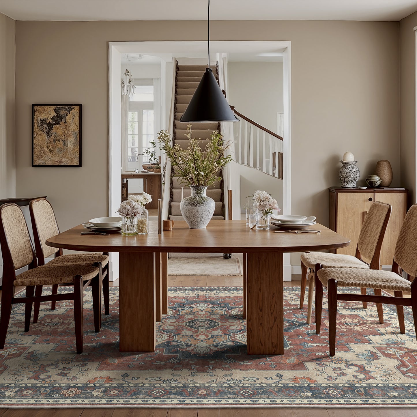 KUETH  Area Rugs Machine Washable Rugs for Living Room, Non Slip Throw Rug with Rubber Backing, Rug for Entryway、Bedroom、Kitchen、Floor and Dining Room