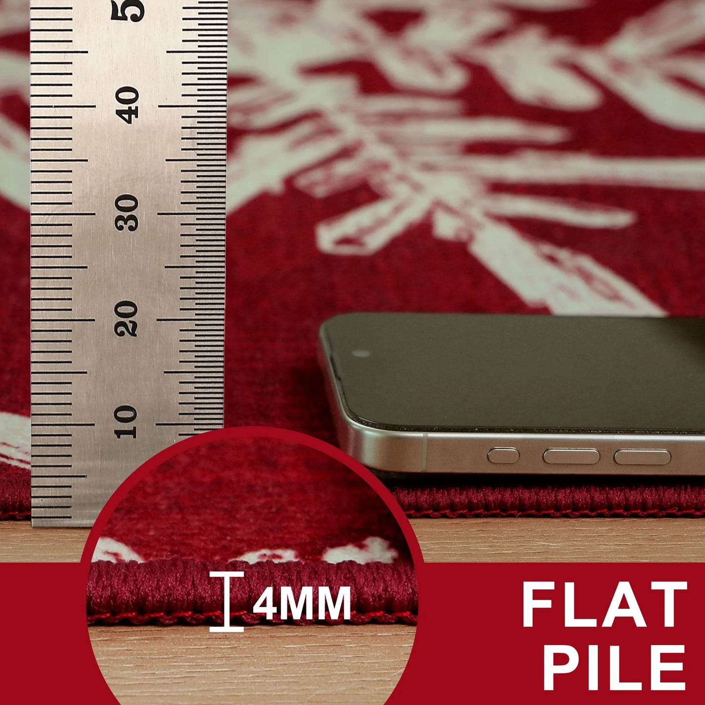 KUETH Christmas Runner Rugs 2x5 Machine Washable Non Slip Red Rugs for Kitchen,doorways and Hallway Decor