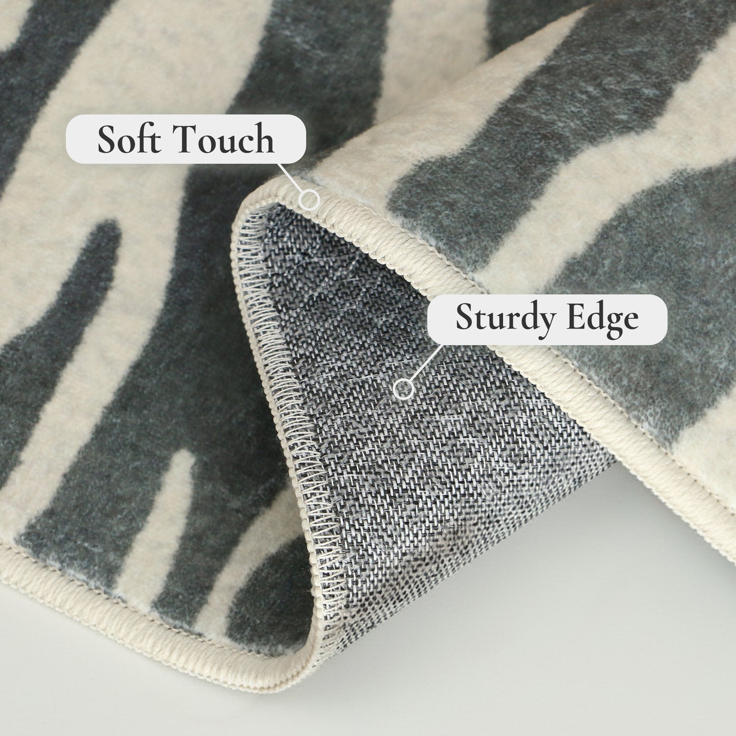 KUETH 5x7 Zebra Area Rugs Machine Washable Rugs for Living Room, Non Slip Flat Pile Rug with Rubber Backing, Modern Rug for Entryway Bedroom Dining Room Home Office