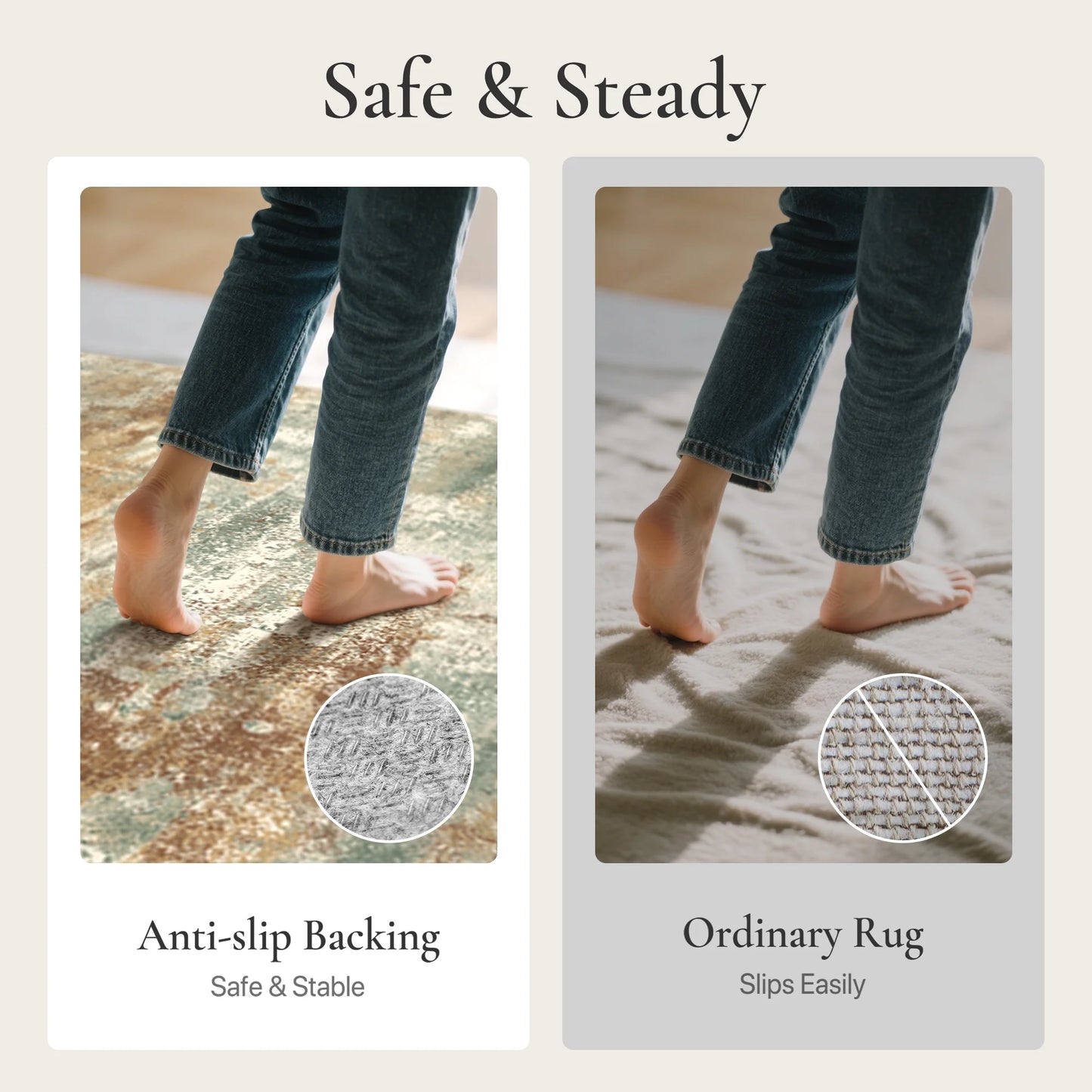 KUETH 8X10 Area Rugs Machine Washable Rugs for Living Room, Non Slip Throw Rug with Rubber Backing, Rug for Entryway、Bedroom、Kitchen、Floor and Dining Room