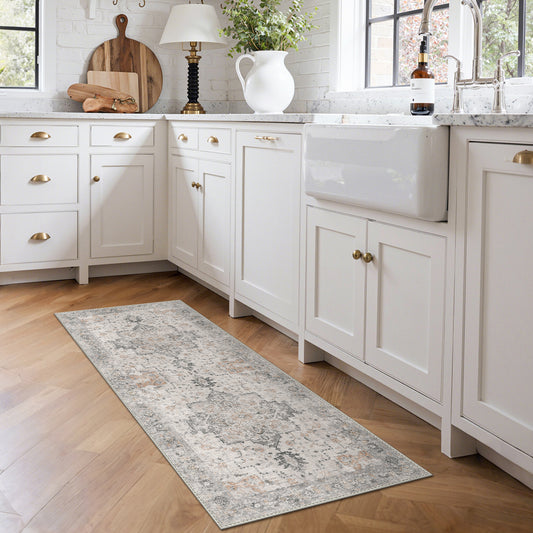 KUETH  Area Rugs for Living Room, Non Slip Machine Washable Retro Rugs, Ultra-thin Print Rug for Bedroom, Dining Room, Home Office.