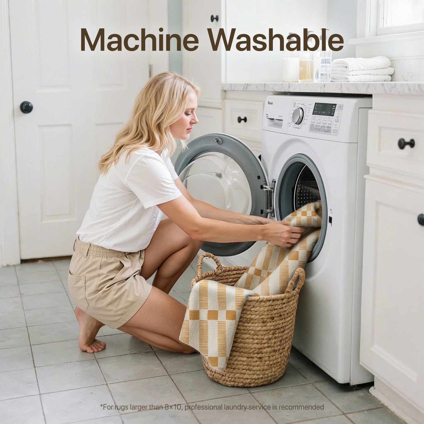 KUETH 5X7 Area Rugs Machine Washable Rugs for Living Room, Non Slip Throw Rug with Backing, Rug for Bedroom、Kitchen、Floor and Dining Room