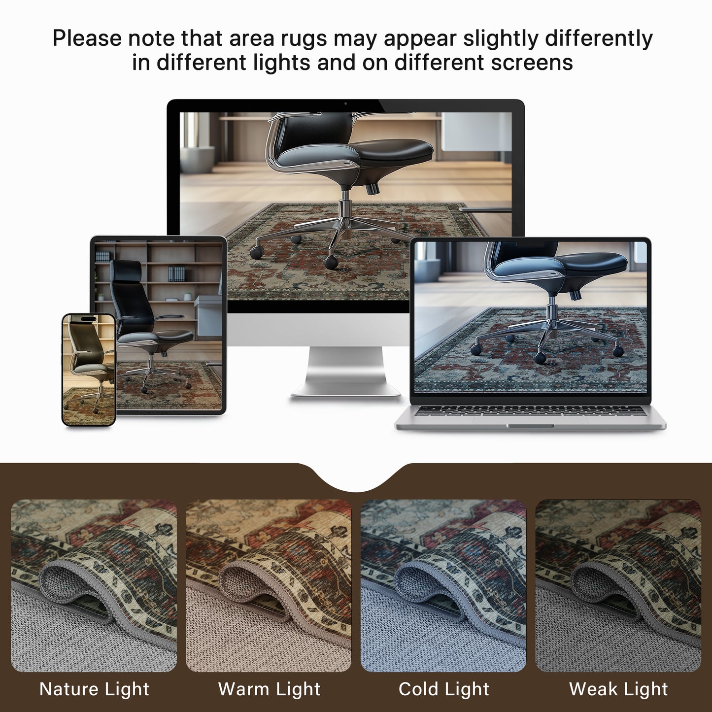 KUETH Protective Flooring Office Chair Mat for Hardwood Floor and Tile Floor, Heavy Duty Desk Chair Mat for Carpets, Anti Slip Office Floor Mats for Rolling Chairs, Low Pile Under Desk Rug