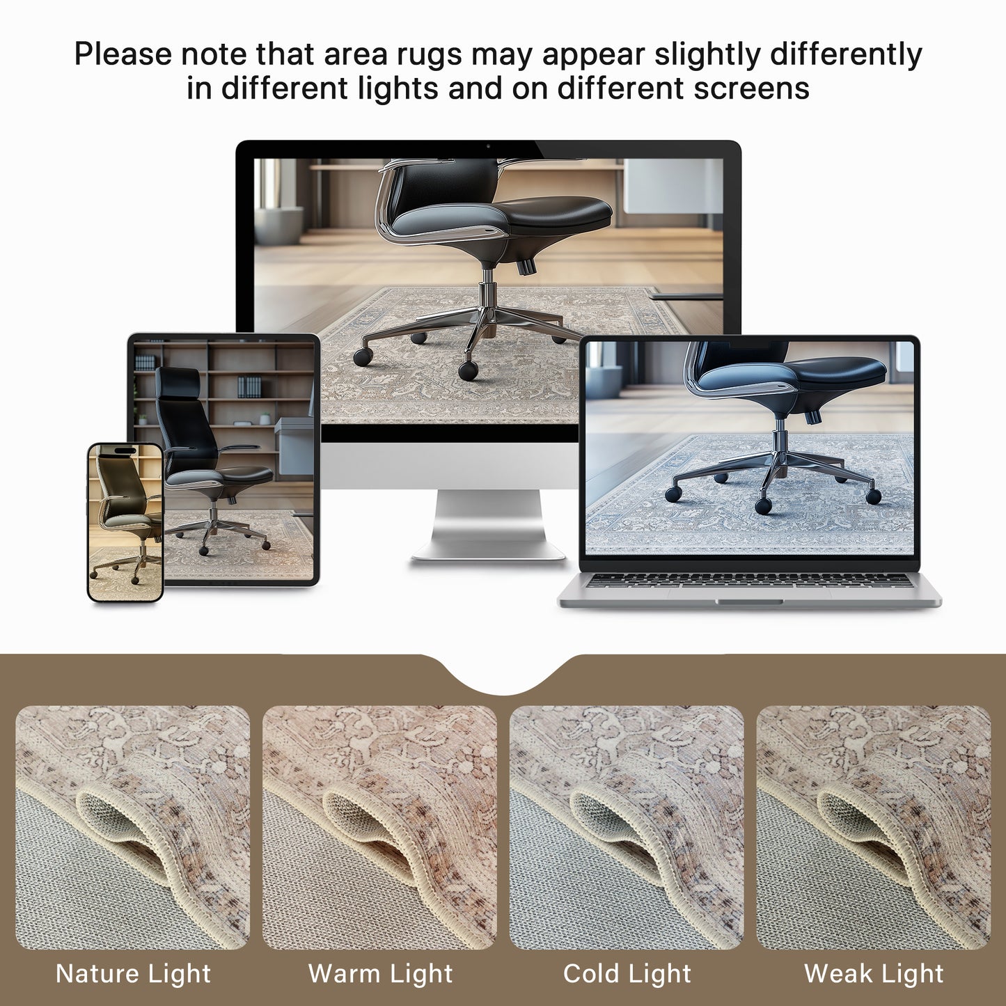 KUETH Protective Flooring Office Chair Mat for Hardwood Floor and Tile Floor, Heavy Duty Desk Chair Mat for Carpets, Anti Slip Office Floor Mats for Rolling Chairs, Low Pile Under Desk Rug