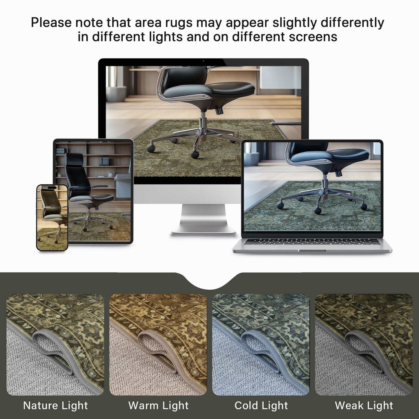 KUETH Protective Flooring Office Chair Mat for Hardwood Floor and Tile Floor, Heavy Duty Desk Chair Mat for Carpets, Anti Slip Office Floor Mats for Rolling Chairs, Low Pile Under Desk Rug