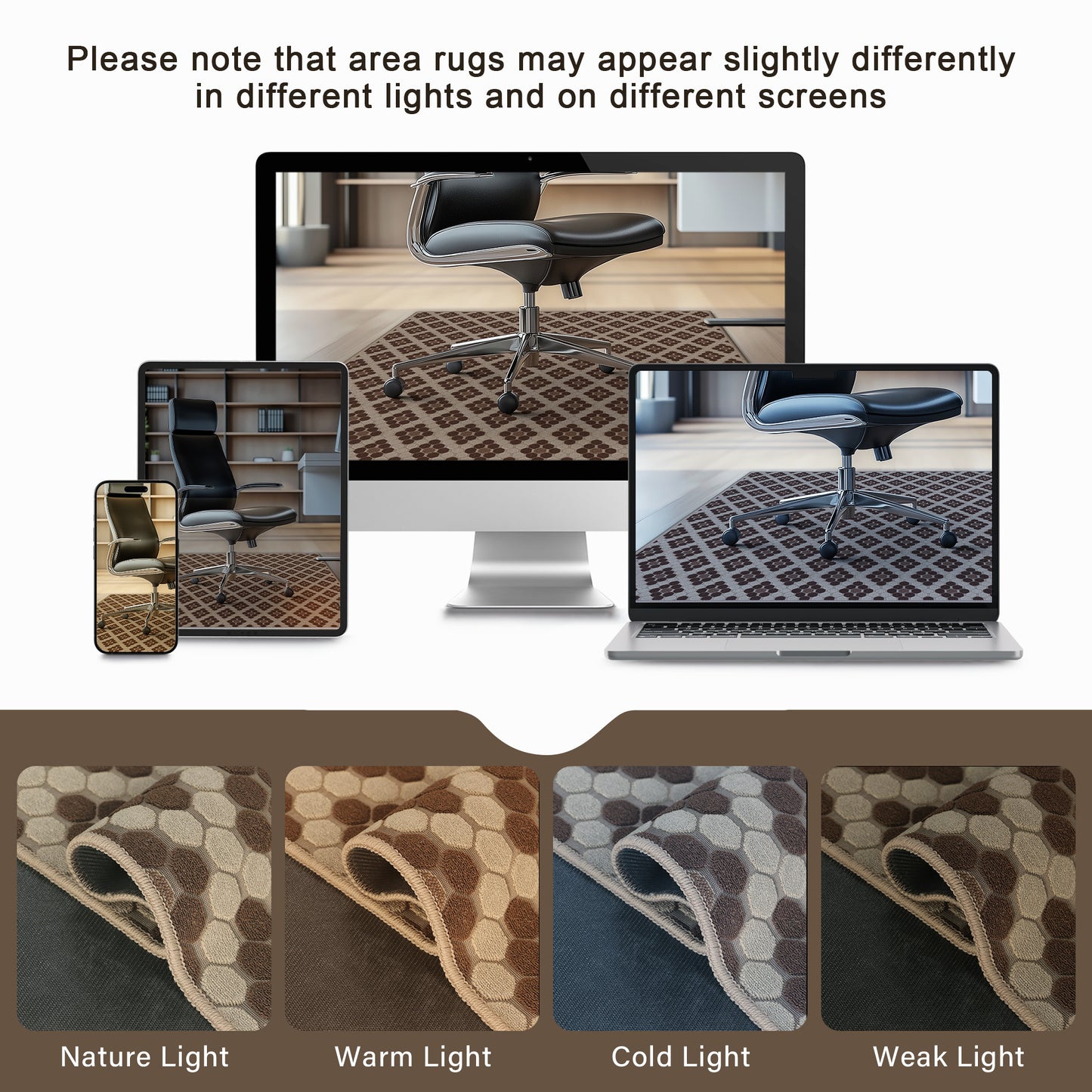 KUETH Protective Flooring Office Chair Mat for Hardwood Floor and Tile Floor, Heavy Duty Desk Chair Mat for Carpets, Anti Slip Office Floor Mats for Rolling Chairs, Low Pile Under Desk Rug