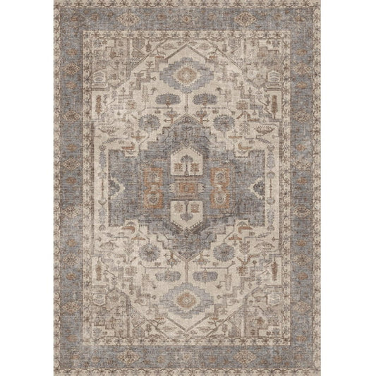 KUETH Runner Rug Boho Tribal Machine Washable Rug, Vintage Distressed Print Thin Chenille Bedroom Kitchen Hallway Accent Rug, Low Pile Lightweight Non Slip with Gripper