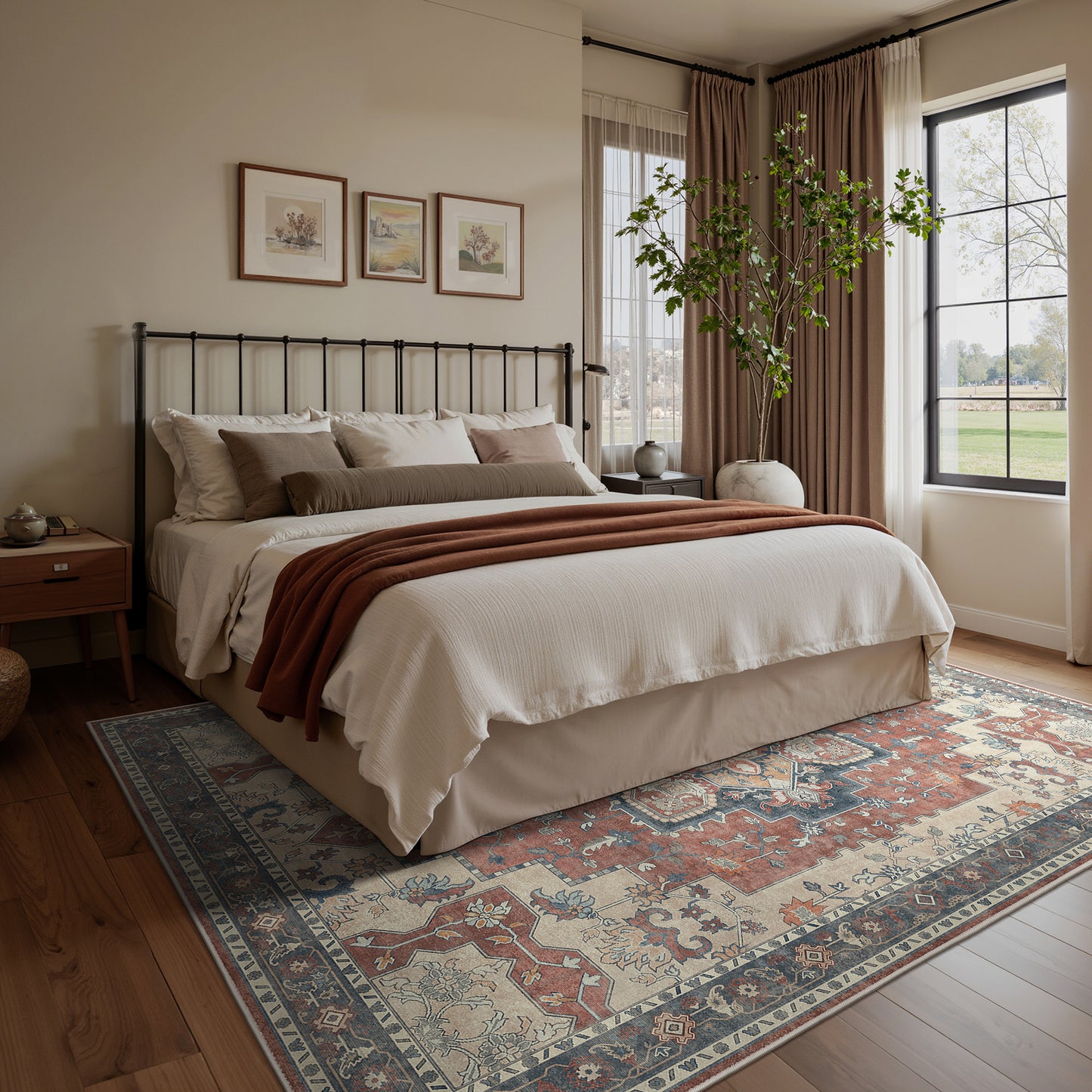 KUETH  Area Rugs Machine Washable Rugs for Living Room, Non Slip Throw Rug with Rubber Backing, Rug for Entryway、Bedroom、Kitchen、Floor and Dining Room