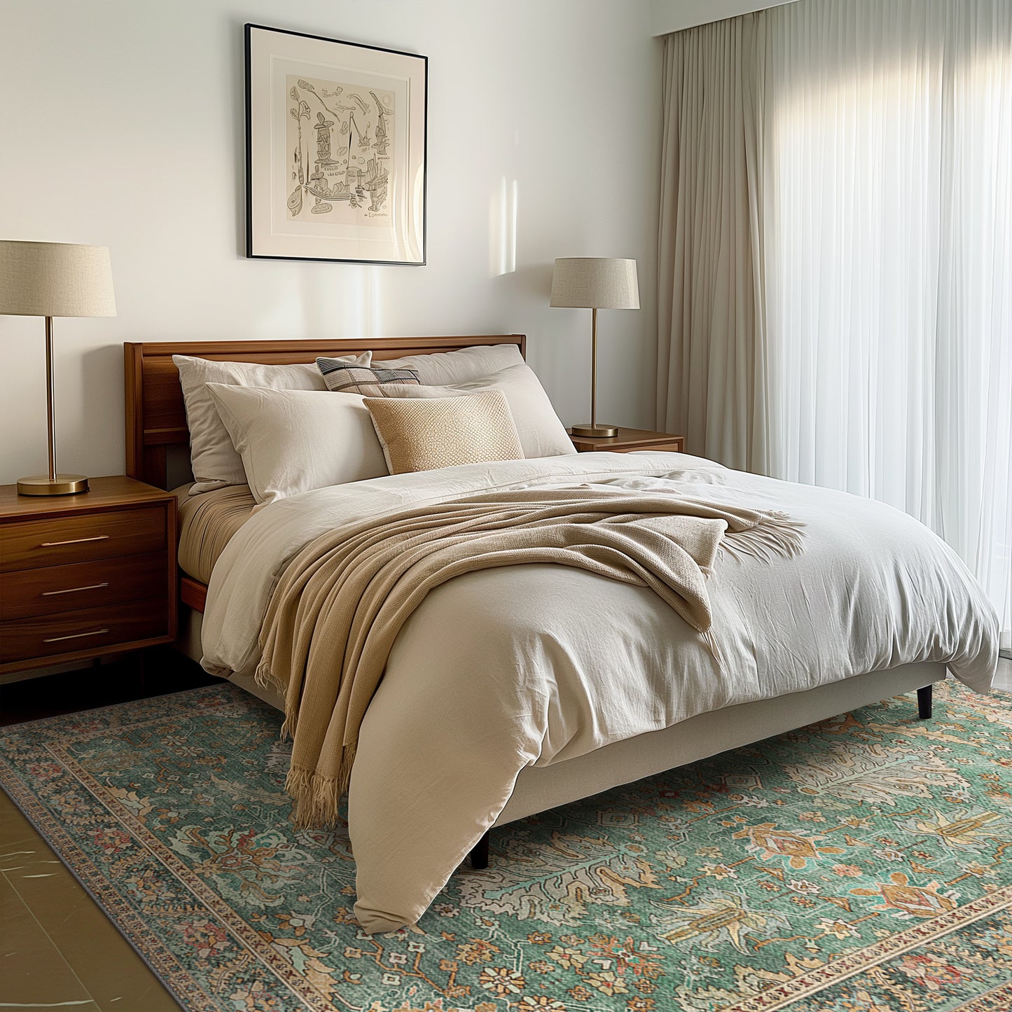 KUETH  Area Rugs Machine Washable Rugs for Living Room, Non Slip Throw Rug with Rubber Backing, Rug for Entryway、Bedroom、Kitchen、Floor and Dining Room